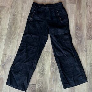 Athleta Cabo linen wide leg pants black size 0